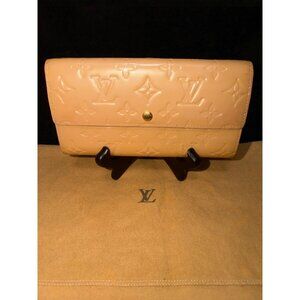 Louis Vuitton Monogram Vernis Sarah Wallet TH4079 Poudre Embossed Patent Leather